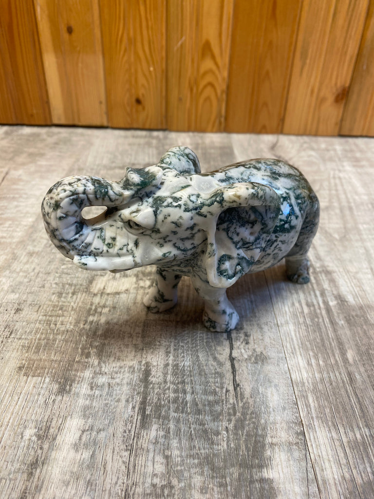 Moss Agate Elephant