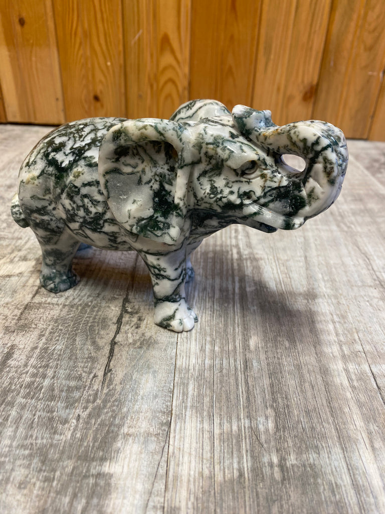 Moss Agate Elephant