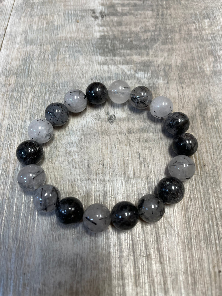 Black Tourmaline and Rutilated Quartz Bracelets