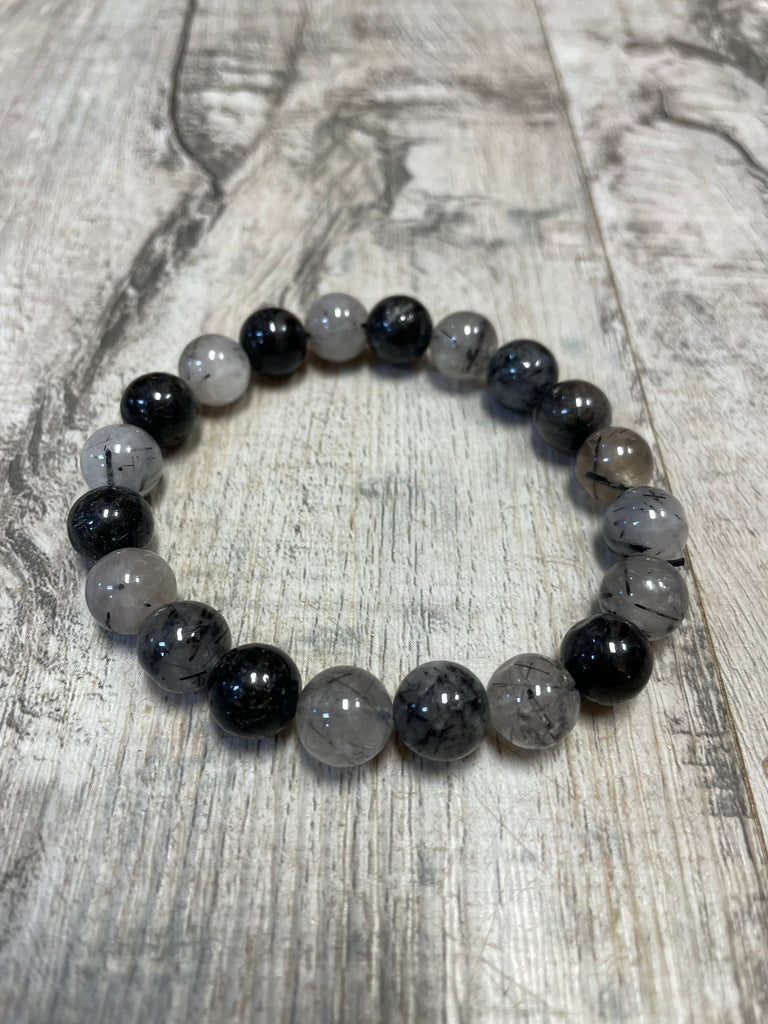 Black Tourmaline and Rutilated Quartz Bracelets