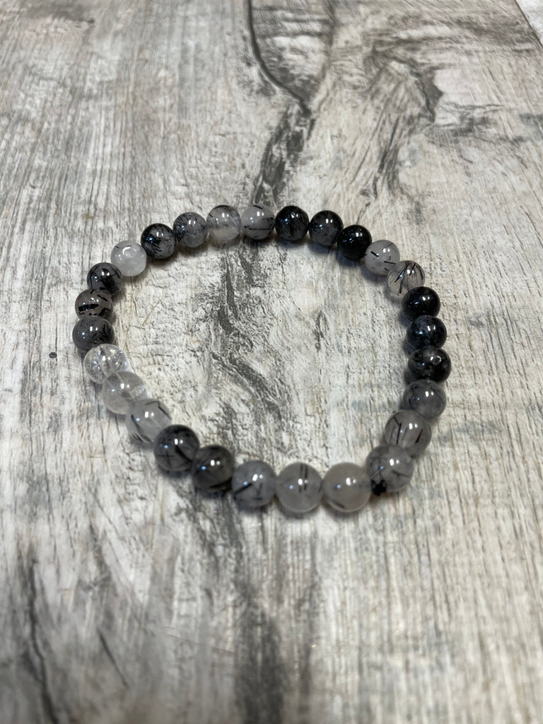 Black Tourmaline and Rutilated Quartz Bracelets