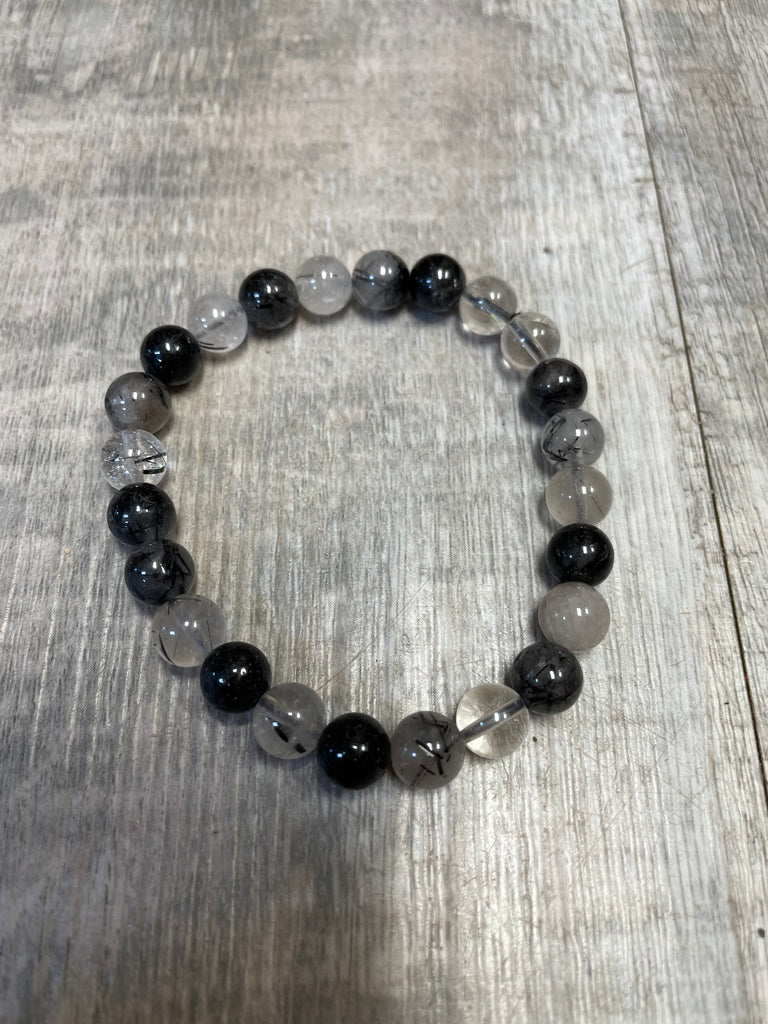 Black Tourmaline and Rutilated Quartz Bracelets