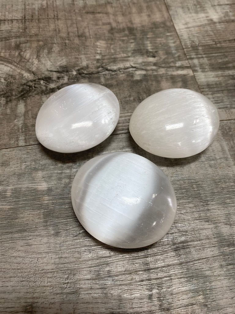 Selenite Palm Stones