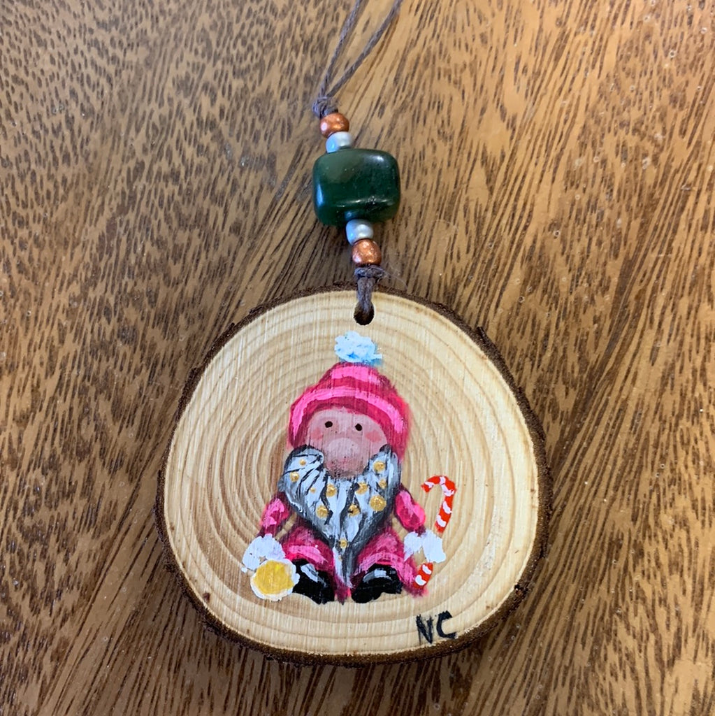 Jade City Creations- Wood Rounds Christmas ornaments