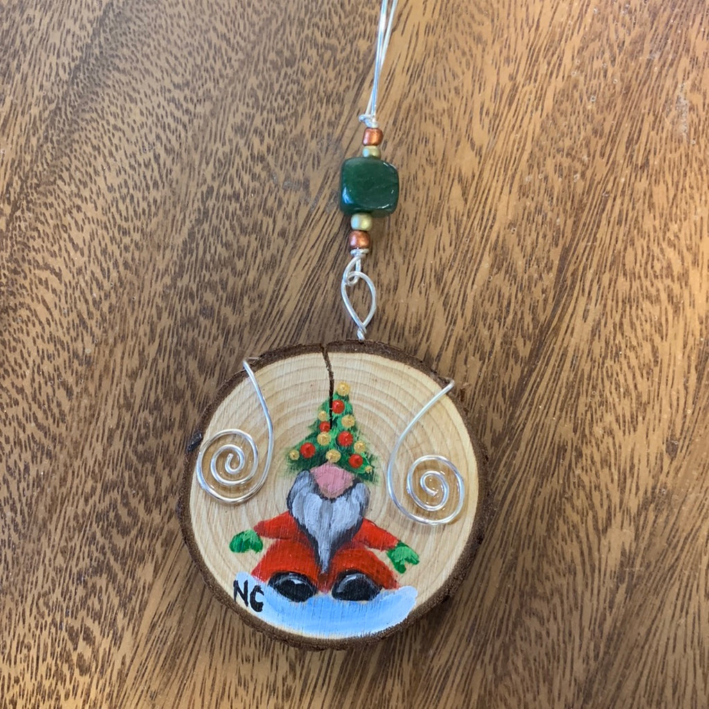 Jade City Creations- Wood Rounds Christmas ornaments