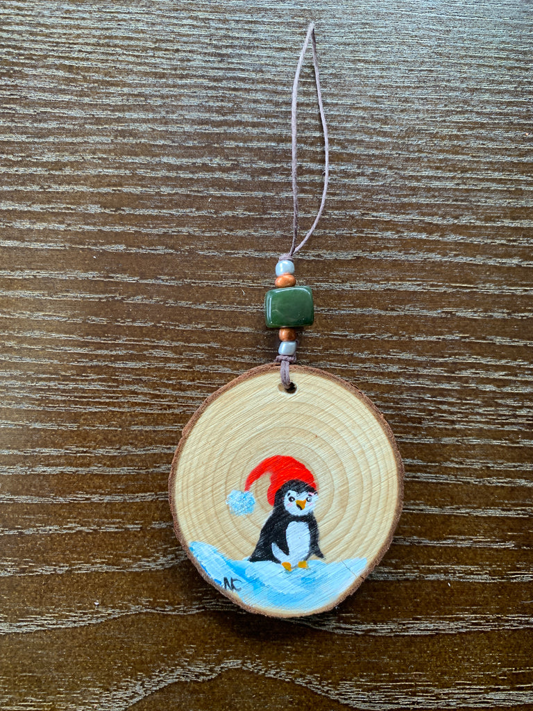Jade City Creations- Wood Rounds Christmas ornaments