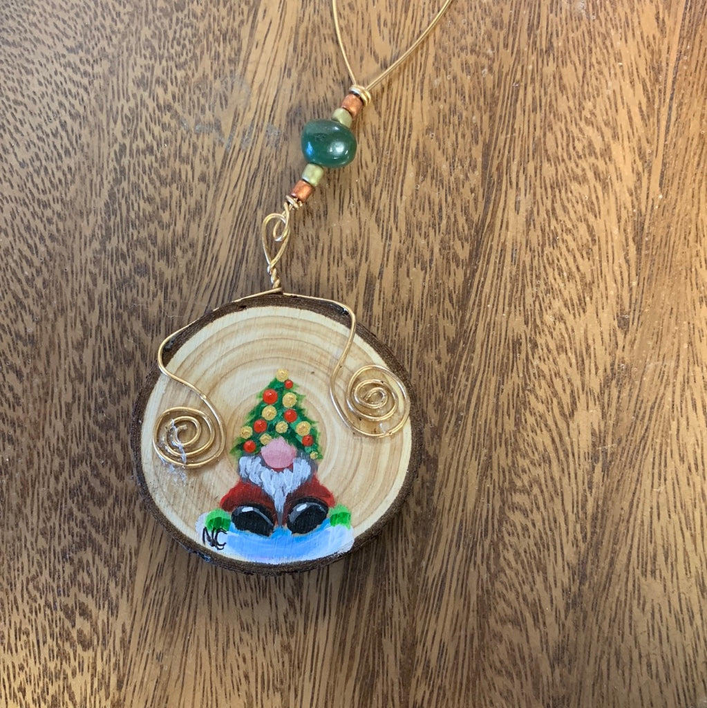 Jade City Creations- Wood Rounds Christmas ornaments