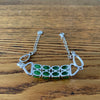 Jade oval and sterling silver bracelet