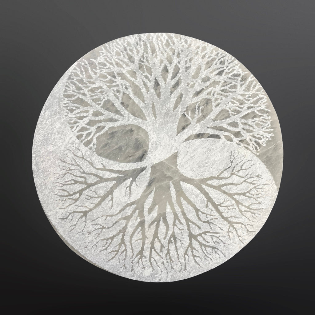 Selenite disks with design