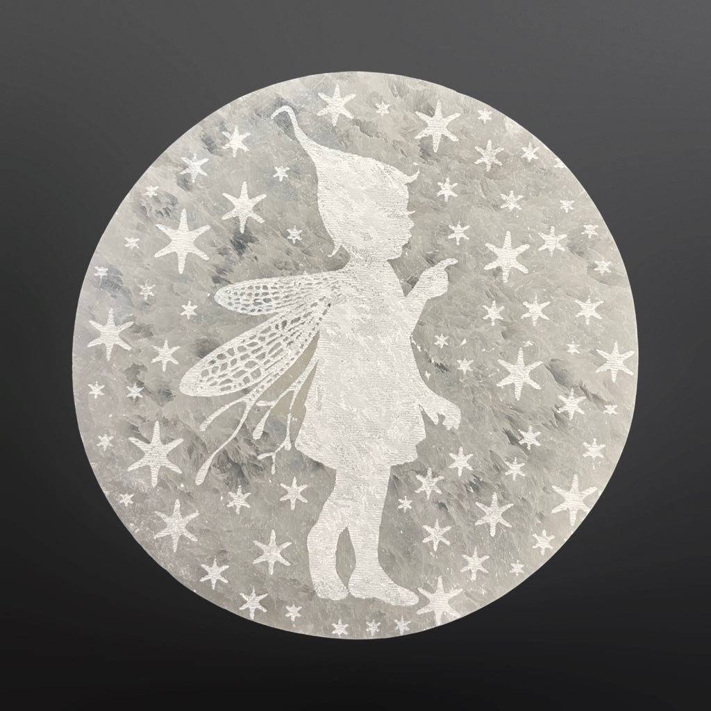 Selenite disks with design