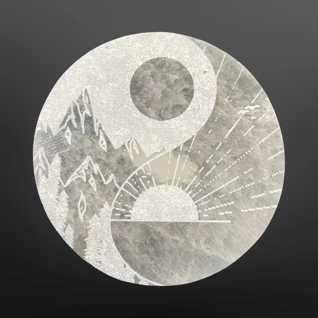 Selenite disks with design