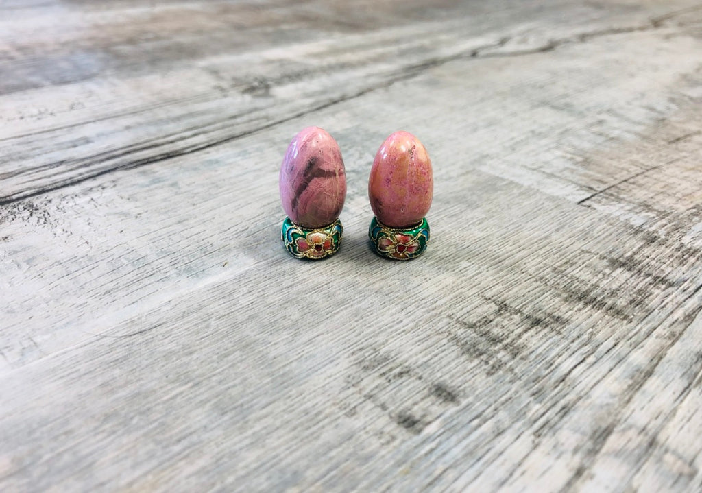 Rhodonite Eggs with base