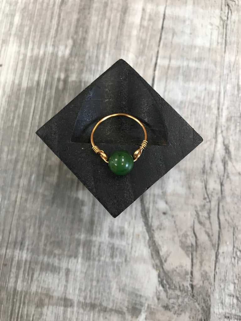 Jade Wire Wrapped Rings- Made in BC