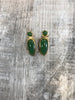 Jade Oblong gold plated stud earrings