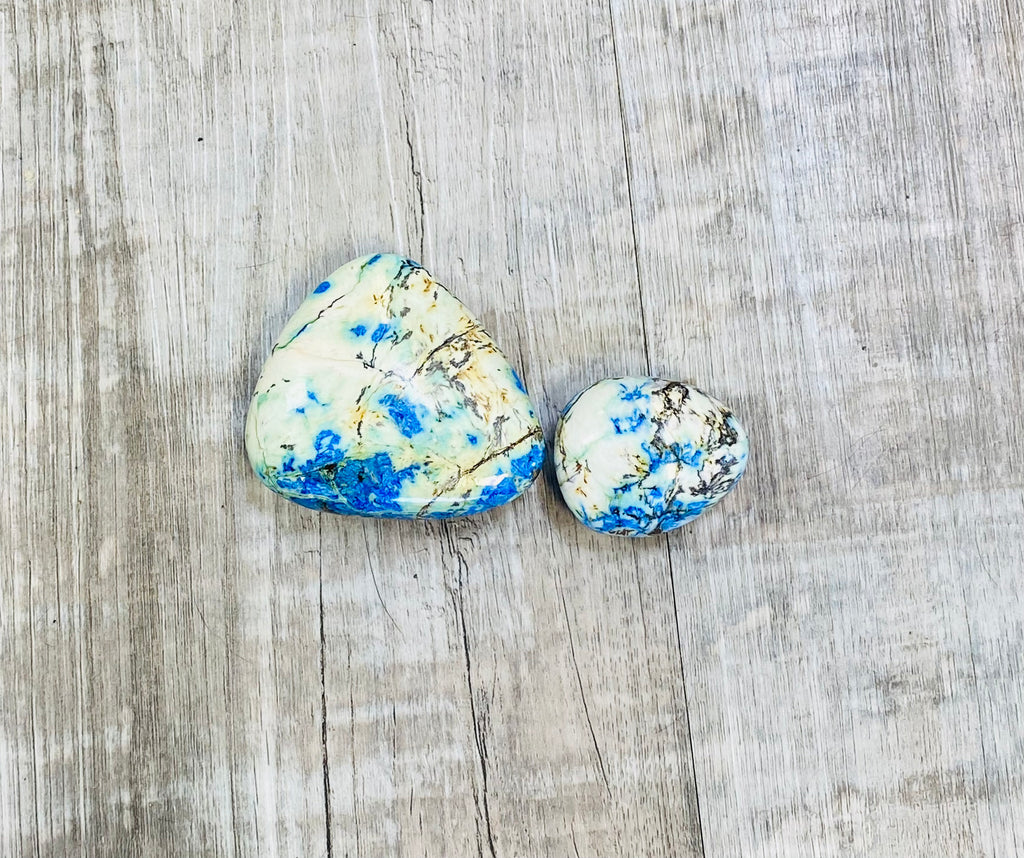 Azurite palm stone