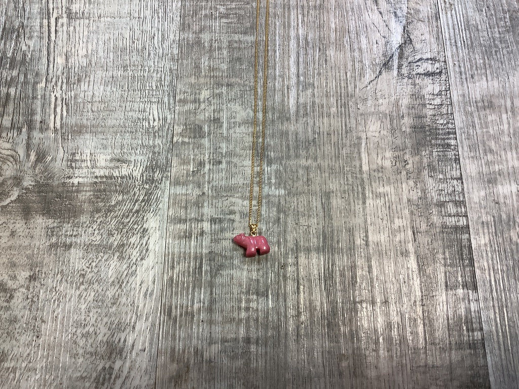 Rhodonite Bear Necklace