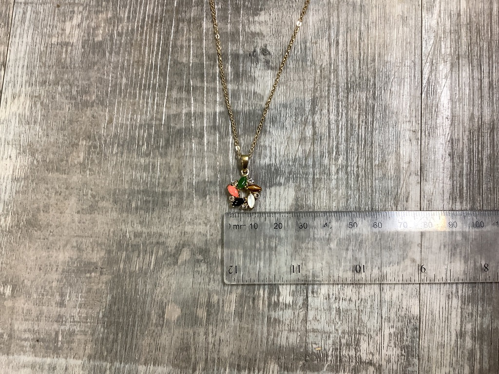 Multi Stone Wreath Pendant