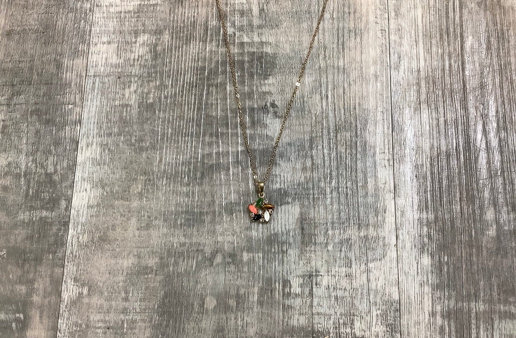 Multi Stone Wreath Pendant
