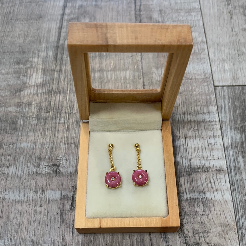 Rhodonite Circle Dangle Earrings