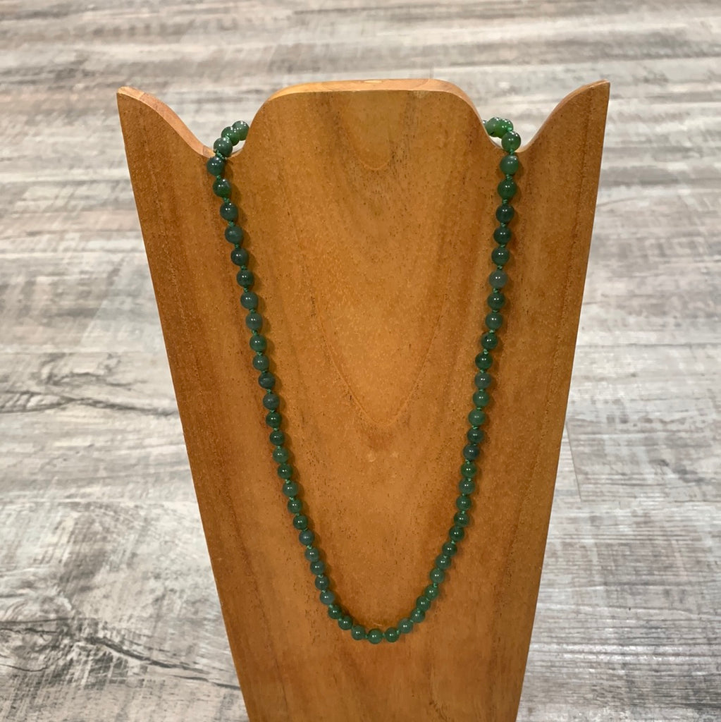 Jade beaded necklace, 4mm beads