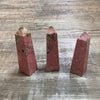 Rhodochrosite pyramids and obelisk
