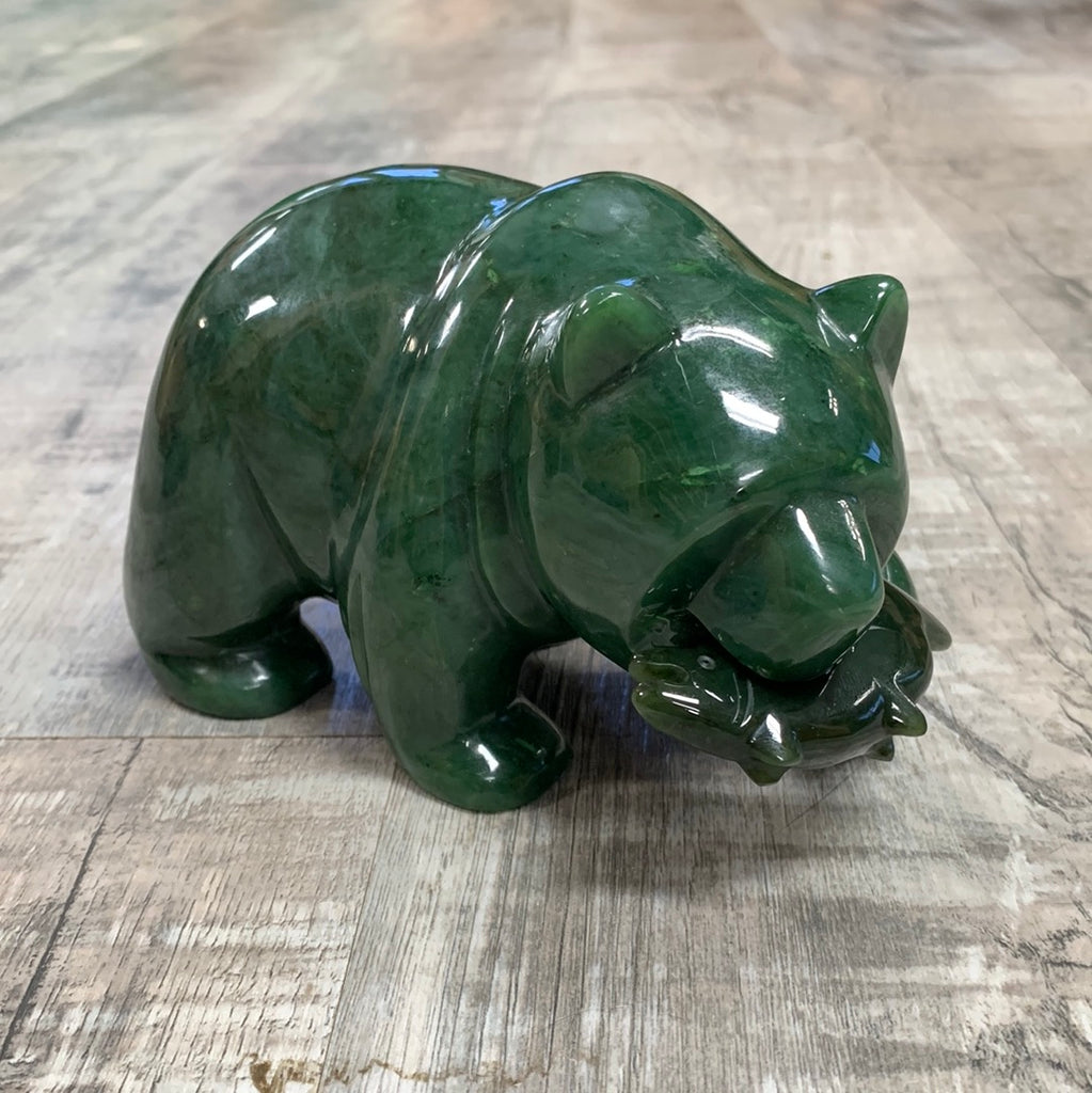 Jade bear with fish