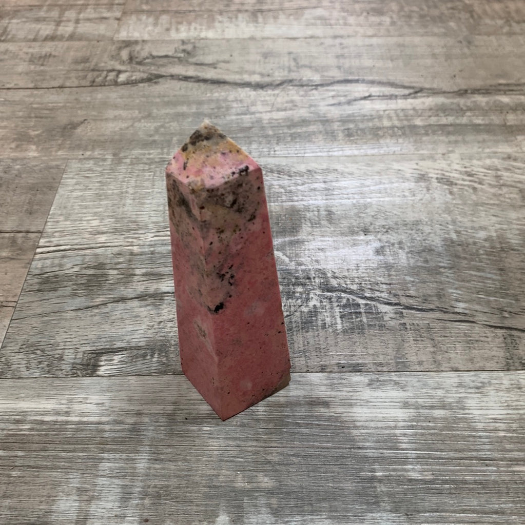 Rhodochrosite pyramids and obelisk