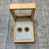 Hematite and Rhodonite Flower Studs