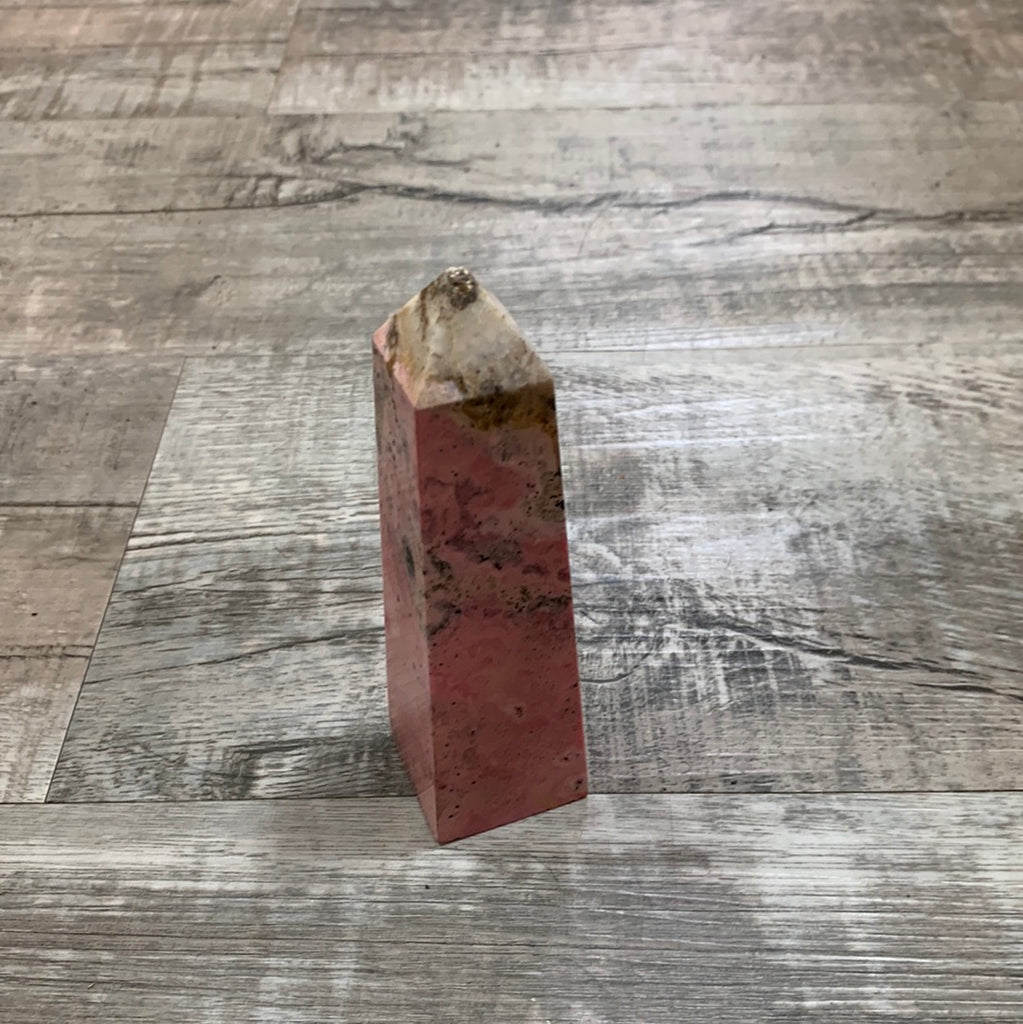 Rhodochrosite pyramids and obelisk