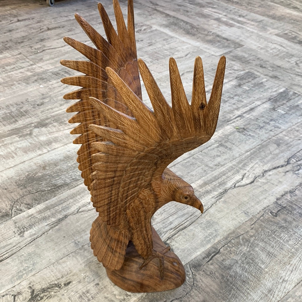 Hand carved wood eagle