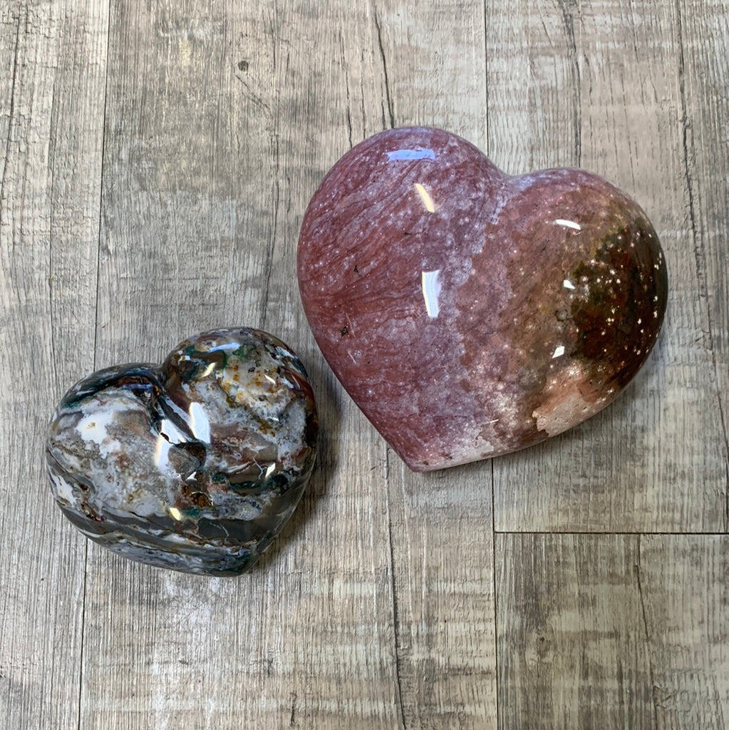 Stone “pillow” hearts