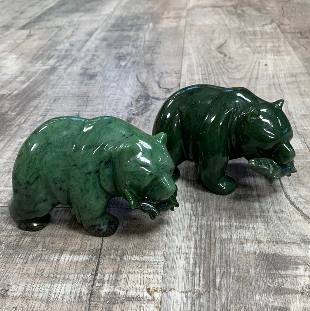 Jade bear with fish
