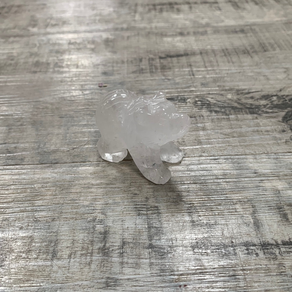 Tigers eye and Clear Quartz Grizzly Bear