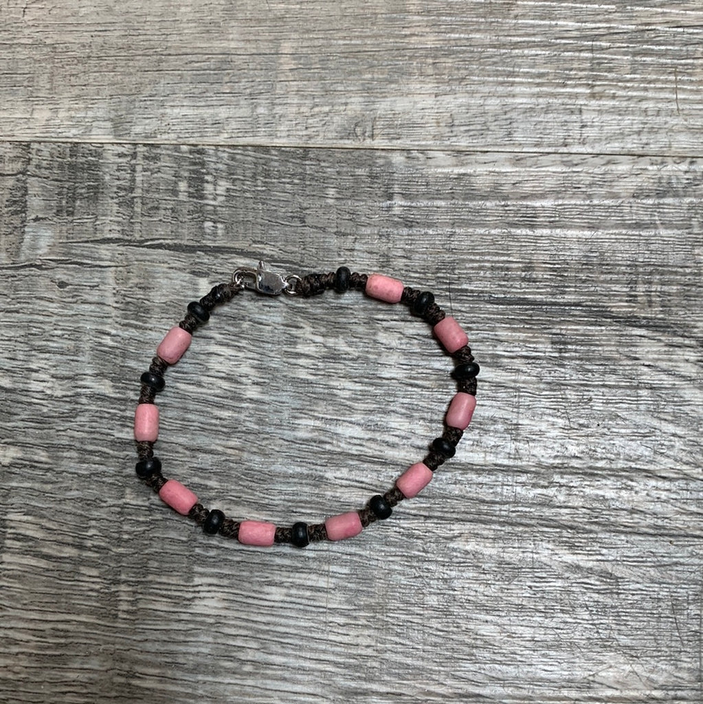 Rhodonite and black jade bracelet