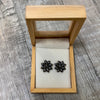 Hematite and Rhodonite Flower Studs