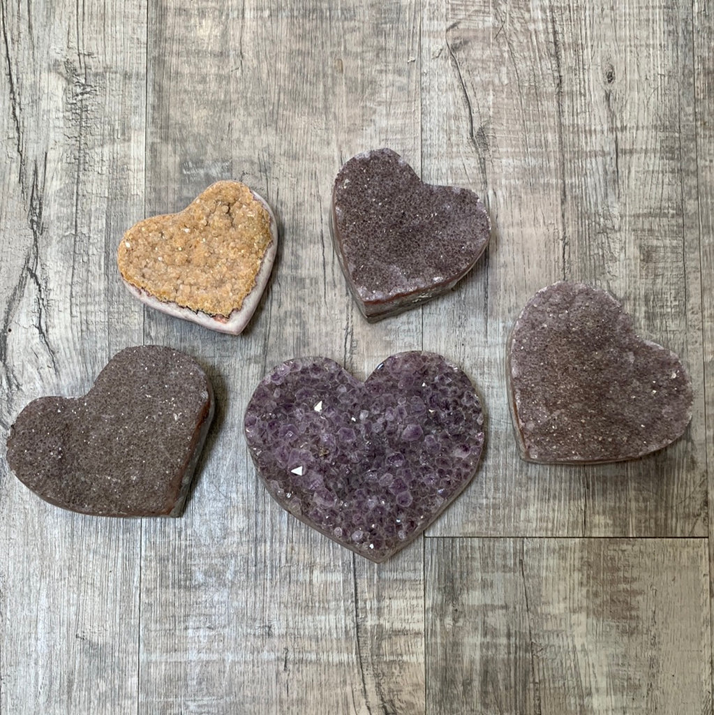 Amethyst and Citrine heart
