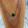 Jade Circle set in gold rectangle