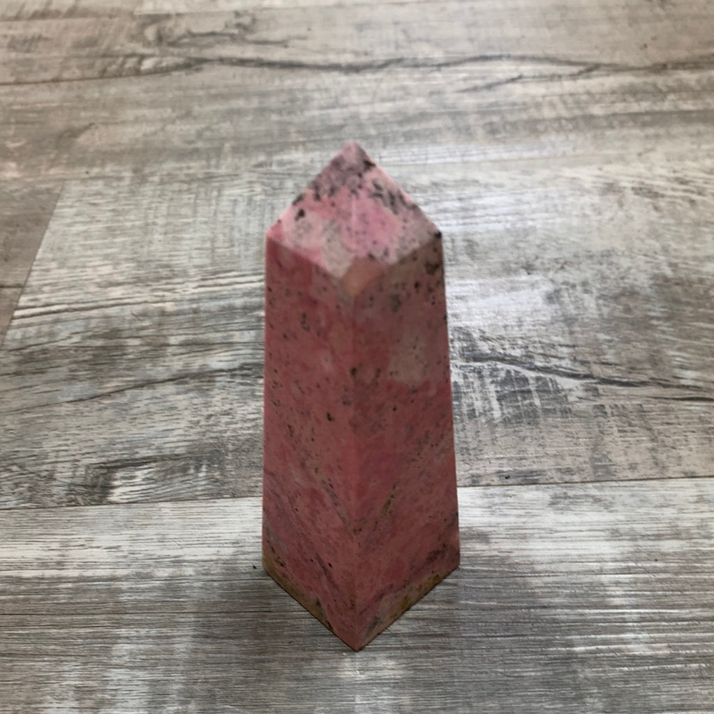 Rhodochrosite pyramids and obelisk